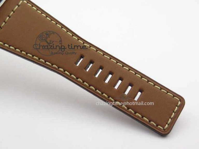 BR 03-92 SS 42MM White Dial RG Bezel On Brown Leather Strap MIYOTA 9015