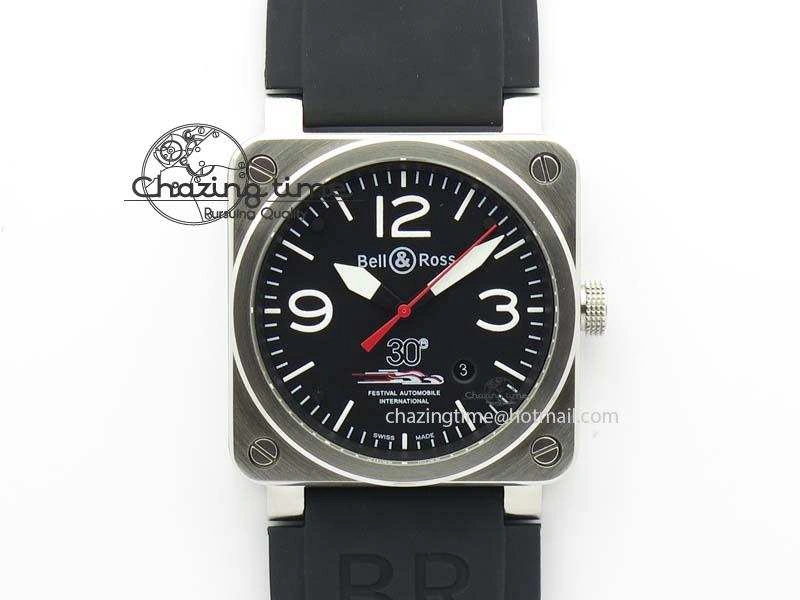 BR 03-92 SS Black Dial 30 LTD 42MM On Black Rubber Strap MIYOTA 9015