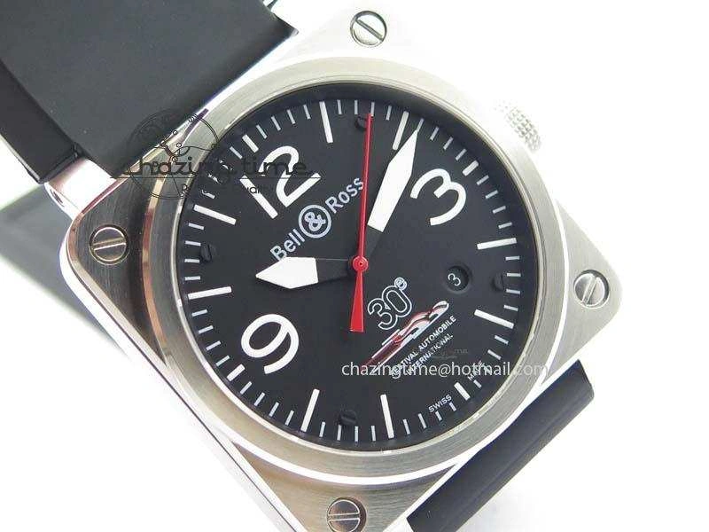 BR 03-92 SS Black Dial 30 LTD 42MM On Black Rubber Strap MIYOTA 9015