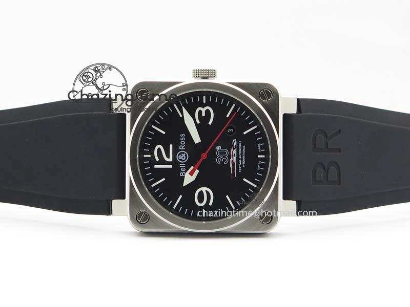 BR 03-92 SS Black Dial 30 LTD 42MM On Black Rubber Strap MIYOTA 9015