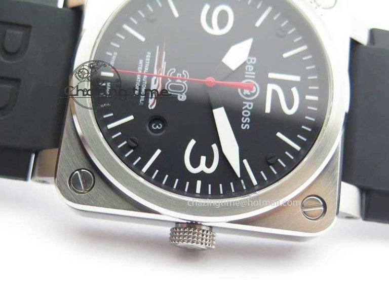 BR 03-92 SS Black Dial 30 LTD 42MM On Black Rubber Strap MIYOTA 9015