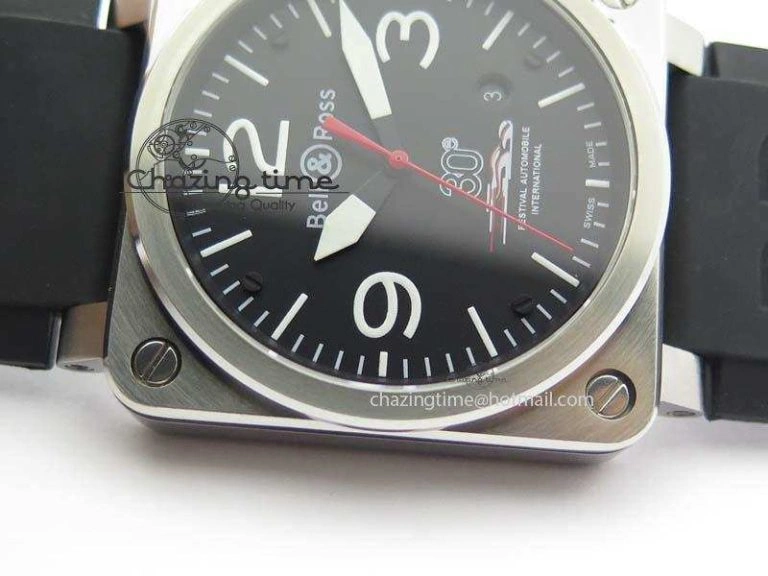 BR 03-92 SS Black Dial 30 LTD 42MM On Black Rubber Strap MIYOTA 9015