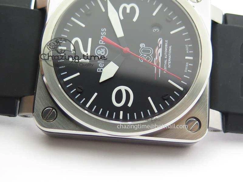 BR 03-92 SS Black Dial 30 LTD 42MM On Black Rubber Strap MIYOTA 9015