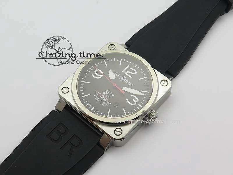 BR 03-92 SS Black Dial 30 LTD 42MM On Black Rubber Strap MIYOTA 9015