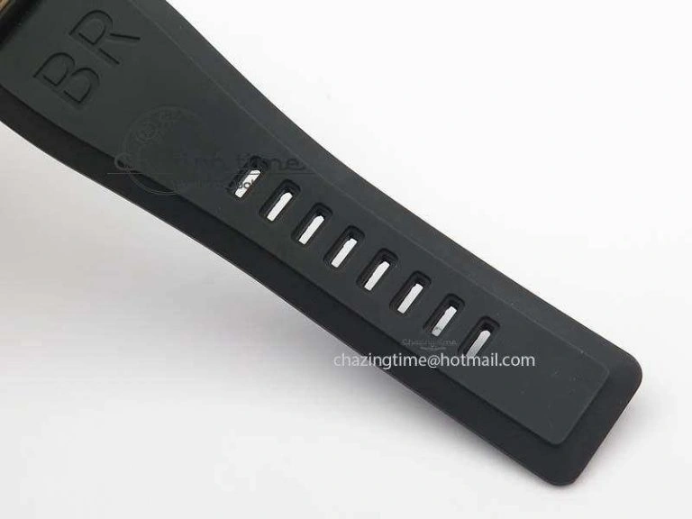 BR 03-92 SS Black Dial (Orange Sec Hand) 42MM On Black Rubber Strap MIYOTA 9015