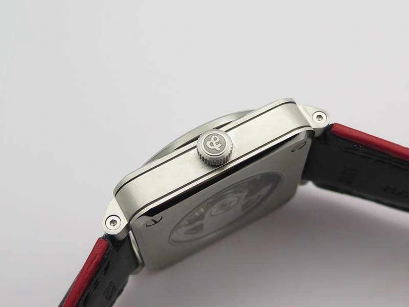 BR 03-92 SS Case 42.5mm Skeleton Dial RG Markers On Leather Strap MIYOTA 9015