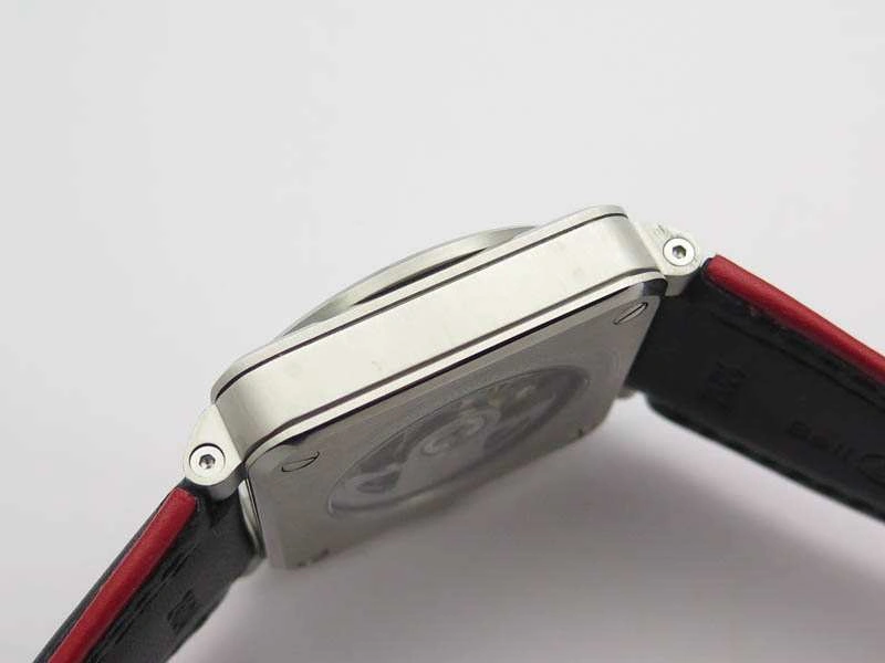 BR 03-92 SS Case 42.5mm Skeleton Dial RG Markers On Leather Strap MIYOTA 9015