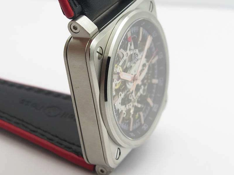 BR 03-92 SS Case 42.5mm Skeleton Dial RG Markers On Leather Strap MIYOTA 9015