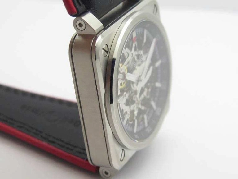 BR 03-92 SS Case 42.5mm Skeleton Dial Silver Markers On Leather Strap MIYOTA 9015