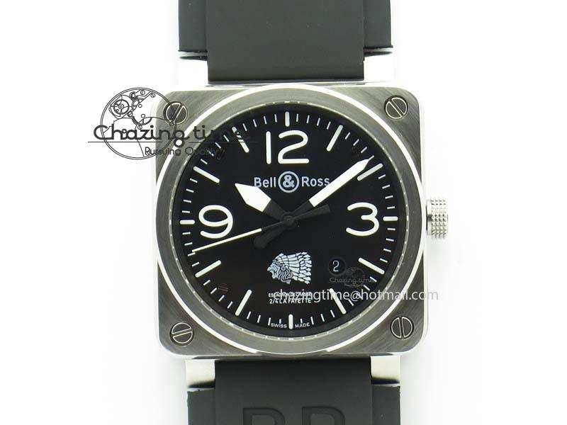 BR 03-92 SS Case V2 42.5mm Black Dial FAYETTE On Rubber Strap MIYOTA 9015