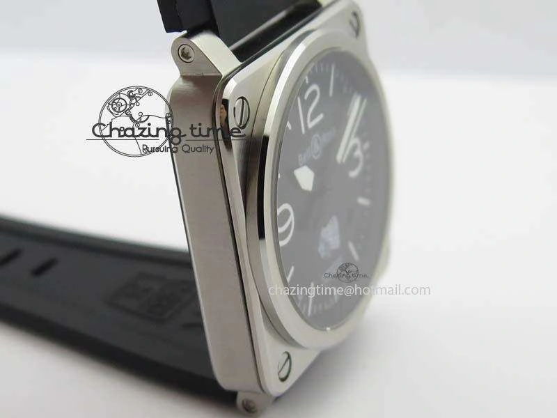BR 03-92 SS Case V2 42.5mm Black Dial FAYETTE On Rubber Strap MIYOTA 9015
