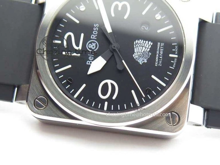 BR 03-92 SS Case V2 42.5mm Black Dial FAYETTE On Rubber Strap MIYOTA 9015