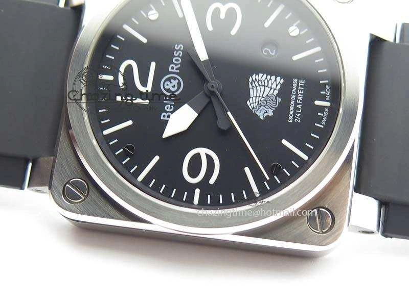 BR 03-92 SS Case V2 42.5mm Black Dial FAYETTE On Rubber Strap MIYOTA 9015