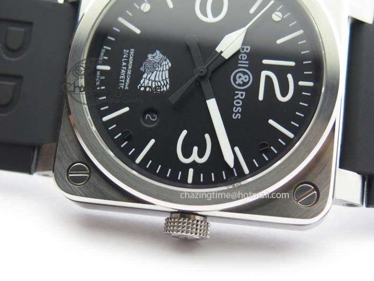 BR 03-92 SS Case V2 42.5mm Black Dial FAYETTE On Rubber Strap MIYOTA 9015
