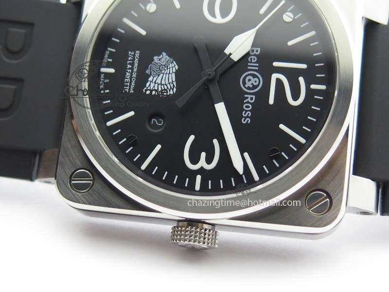 BR 03-92 SS Case V2 42.5mm Black Dial FAYETTE On Rubber Strap MIYOTA 9015