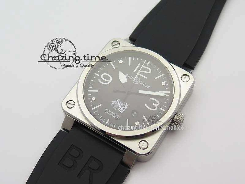 BR 03-92 SS Case V2 42.5mm Black Dial FAYETTE On Rubber Strap MIYOTA 9015