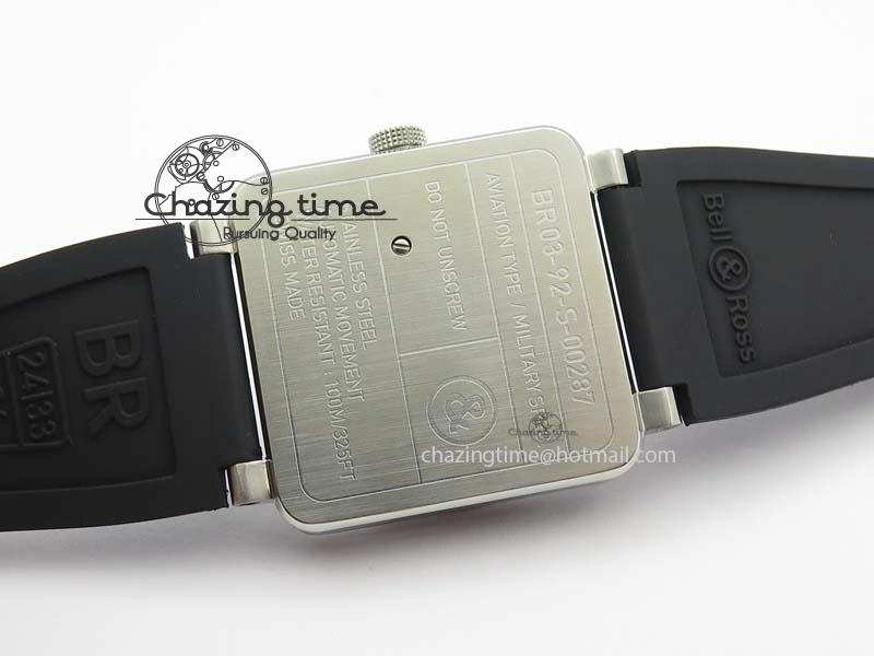 BR 03-92 SS Case V2 42.5mm Black Dial FAYETTE On Rubber Strap MIYOTA 9015