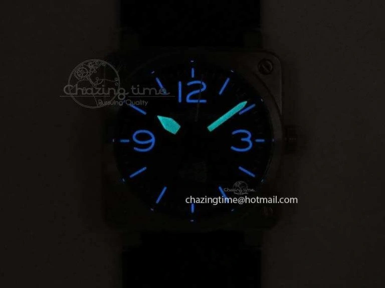 BR 03-92 SS Case V2 42.5mm Black Dial FAYETTE On Rubber Strap MIYOTA 9015