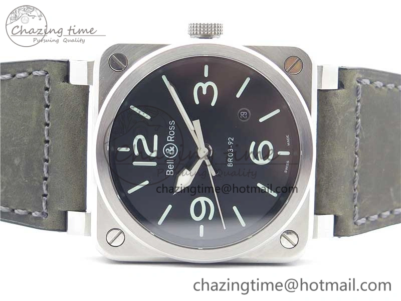 BR 03-92 SS Case V3 Best Edition Black Dial on Brown Leather Strap MIYOTA 9015