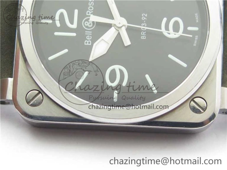 BR 03-92 SS Case V3 Best Edition Black Dial on Brown Leather Strap MIYOTA 9015