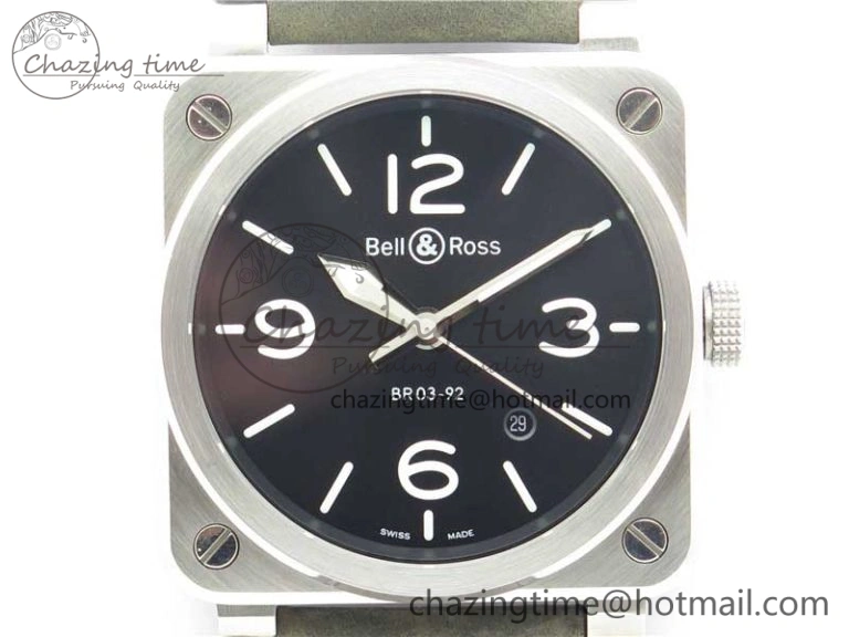 BR 03-92 SS Case V3 Best Edition Black Dial on Brown Leather Strap MIYOTA 9015