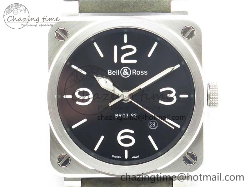 BR 03-92 SS Case V3 Best Edition Black Dial on Brown Leather Strap MIYOTA 9015