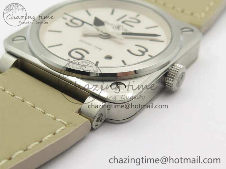 BR 03-92 SS Case V3 Cream Dial 42.5mm On Leather Strap MIYOTA 9015