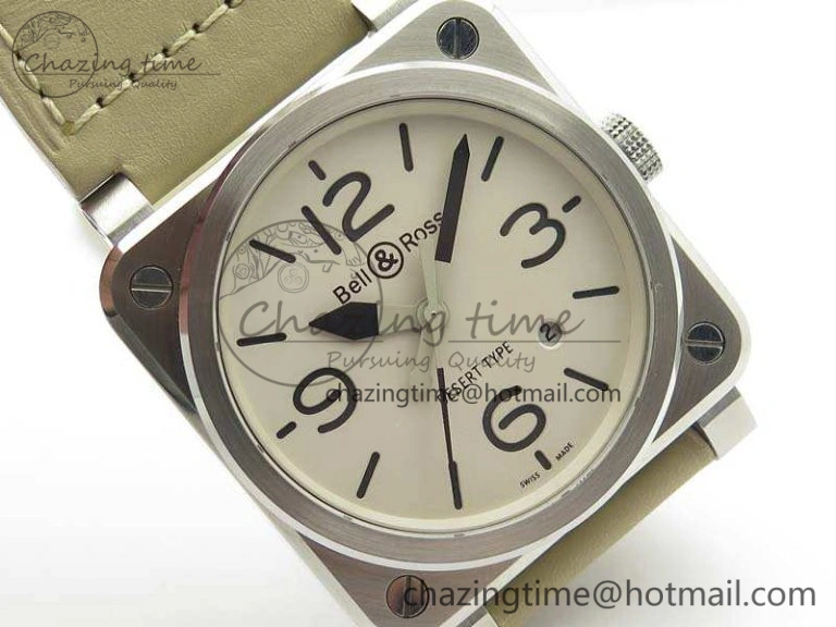 BR 03-92 SS Case V3 Cream Dial 42.5mm On Leather Strap MIYOTA 9015