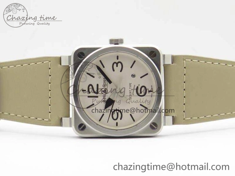 BR 03-92 SS Case V3 Cream Dial 42.5mm On Leather Strap MIYOTA 9015