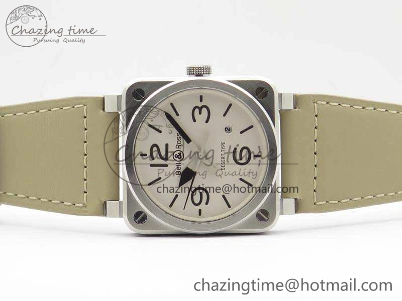BR 03-92 SS Case V3 Cream Dial 42.5mm On Leather Strap MIYOTA 9015