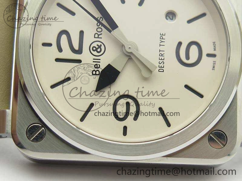 BR 03-92 SS Case V3 Cream Dial 42.5mm On Leather Strap MIYOTA 9015
