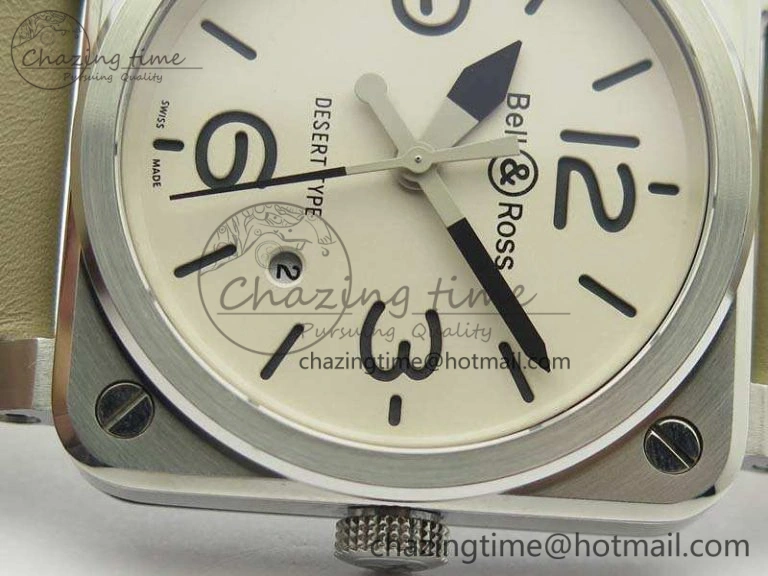 BR 03-92 SS Case V3 Cream Dial 42.5mm On Leather Strap MIYOTA 9015