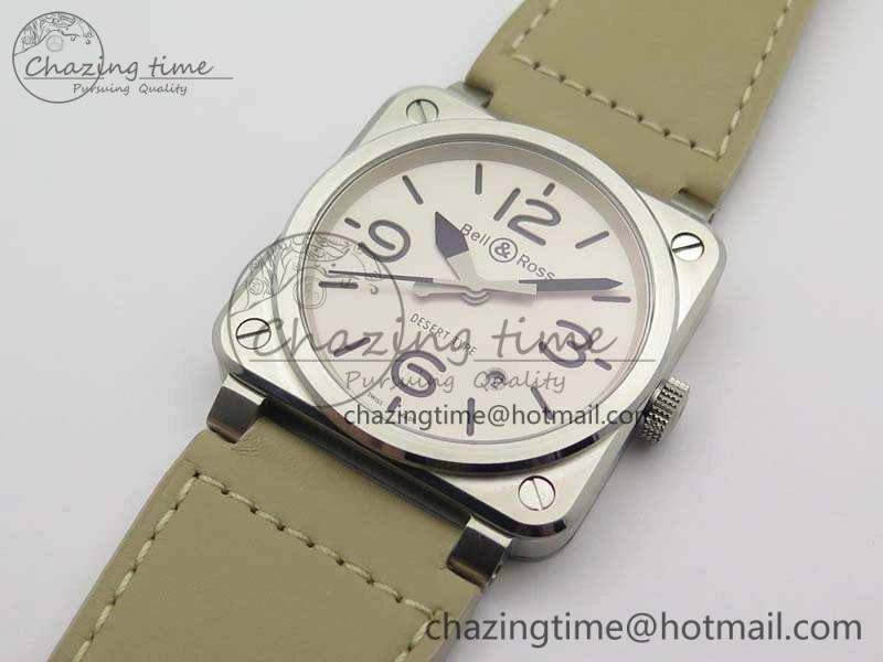 BR 03-92 SS Case V3 Cream Dial 42.5mm On Leather Strap MIYOTA 9015