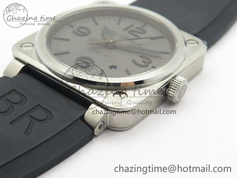 BR 03-92 SS Case V3 Gray Dial 42.5mm On Rubber Strap MIYOTA 9015
