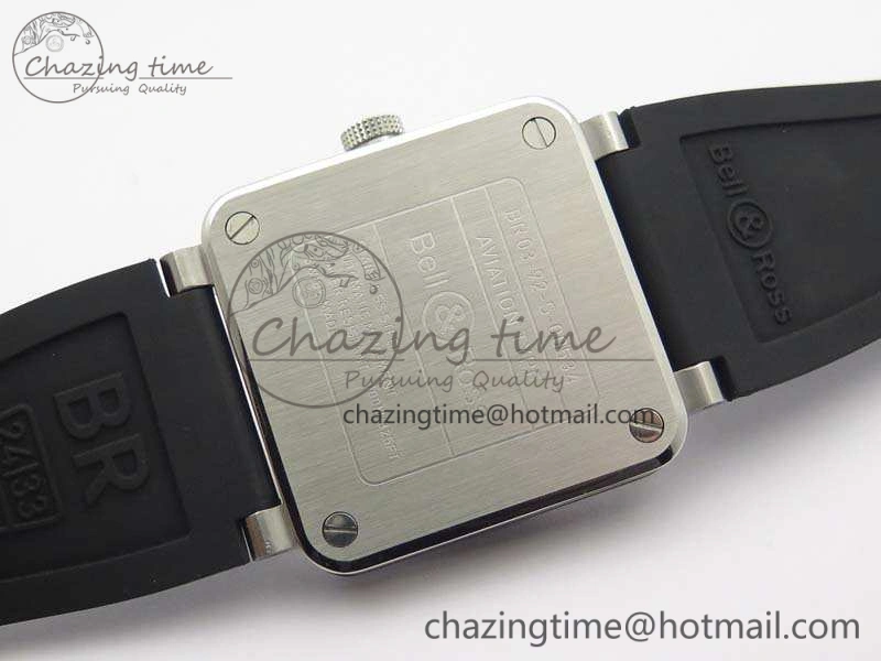 BR 03-92 SS Case V3 Gray Dial 42.5mm On Rubber Strap MIYOTA 9015