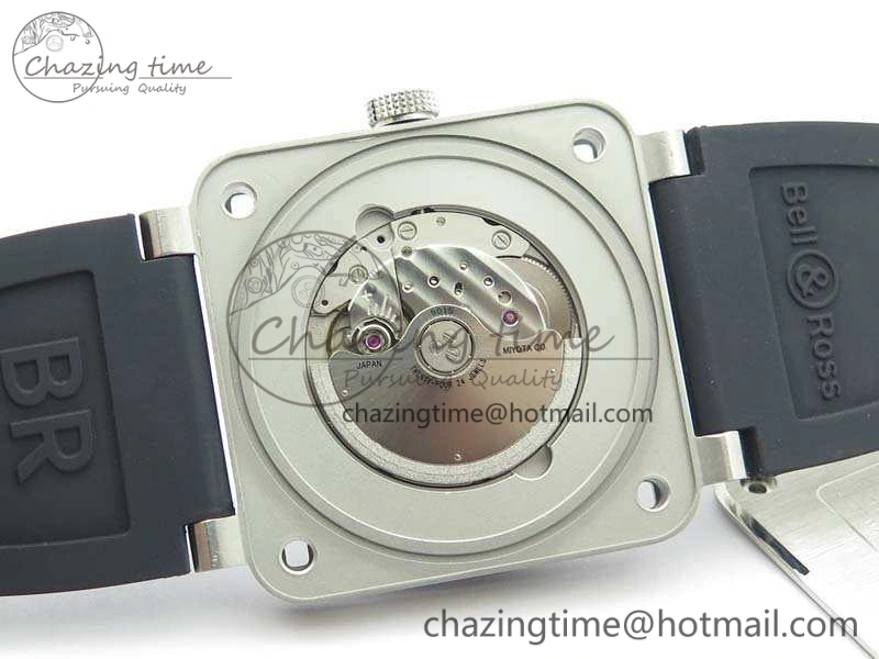 BR 03-92 SS Case V3 Gray Dial 42.5mm On Rubber Strap MIYOTA 9015