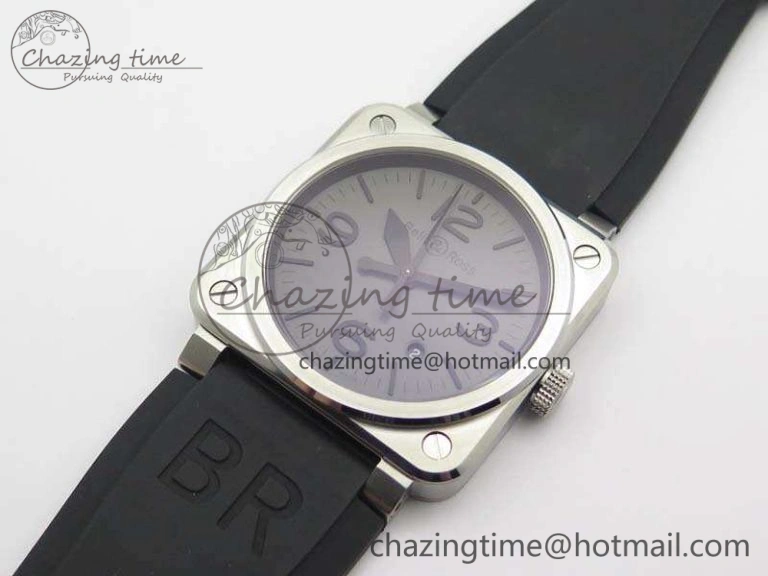 BR 03-92 SS Case V3 Gray Dial 42.5mm On Rubber Strap MIYOTA 9015