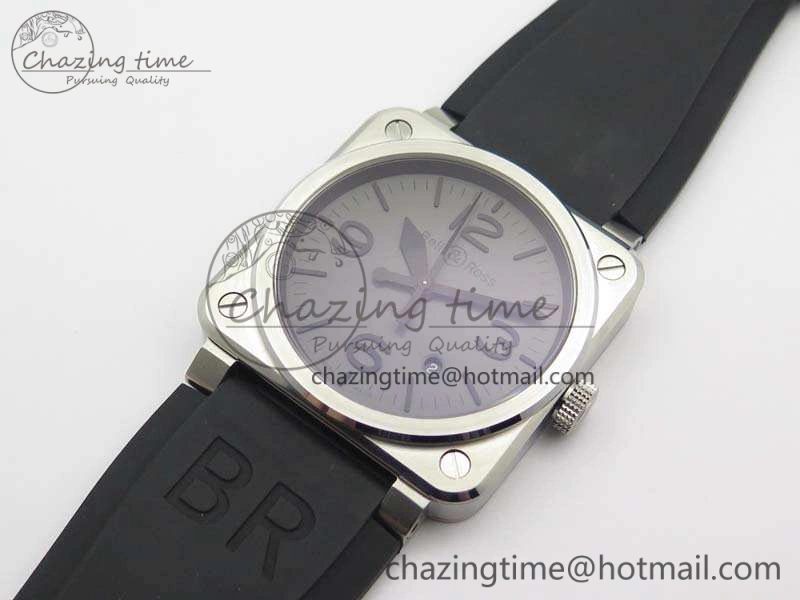 BR 03-92 SS Case V3 Gray Dial 42.5mm On Rubber Strap MIYOTA 9015