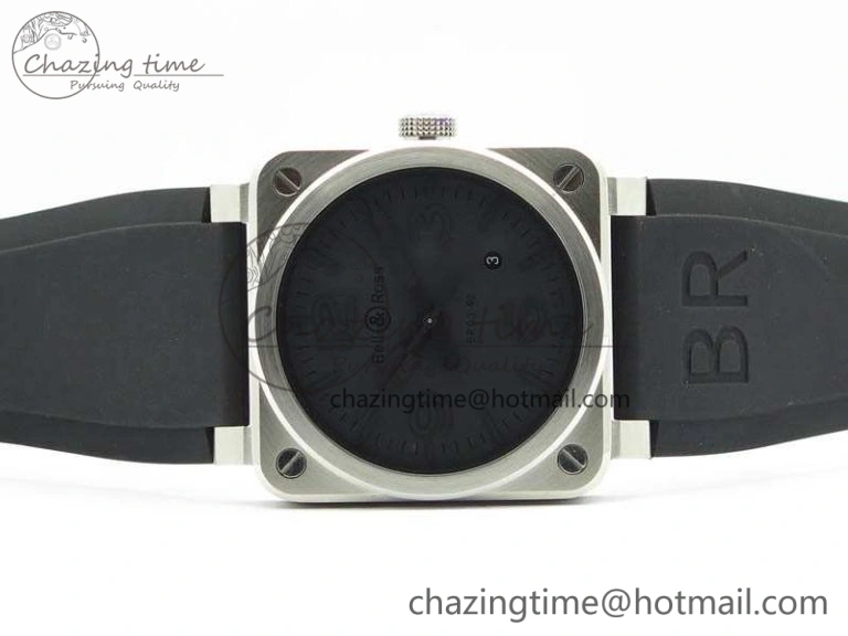 BR 03-92 SS Dark Gray Dial 42.5mm On Rubber Strap MIYOTA 9015 V3