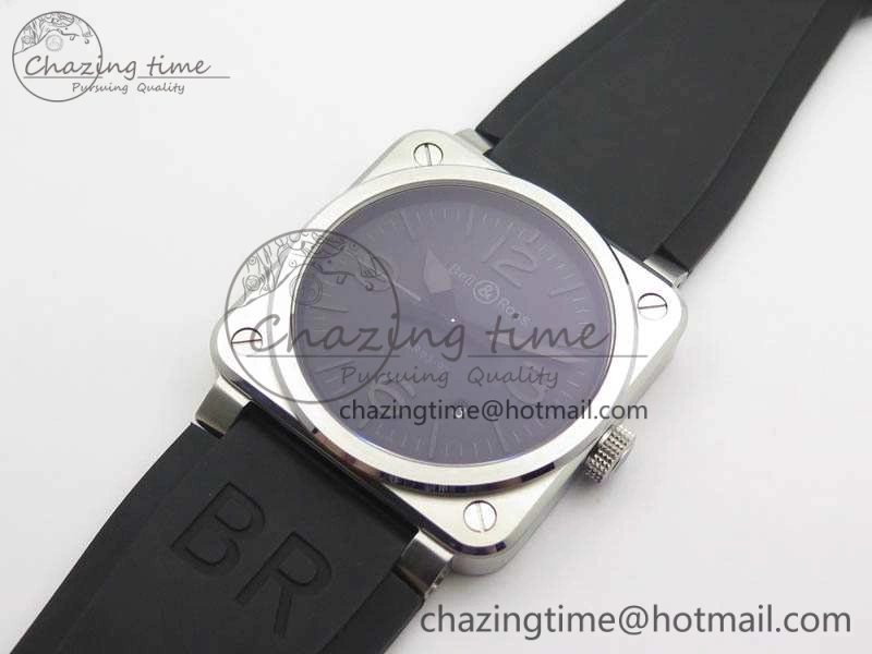 BR 03-92 SS Dark Gray Dial 42.5mm On Rubber Strap MIYOTA 9015 V3