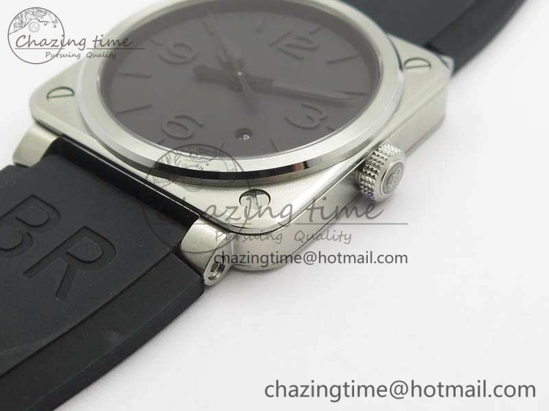 BR 03-92 SS Dark Gray Dial 42.5mm On Rubber Strap MIYOTA 9015 V3