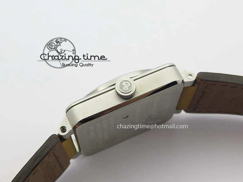 BR 03-92 SS Desert Type 42MM Gray Dial On Leather Strap MIYOTA 9015
