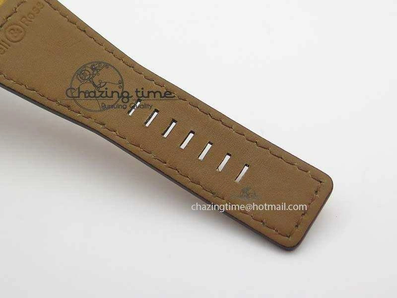BR 03-92 SS Desert Type 42MM Gray Dial On Leather Strap MIYOTA 9015