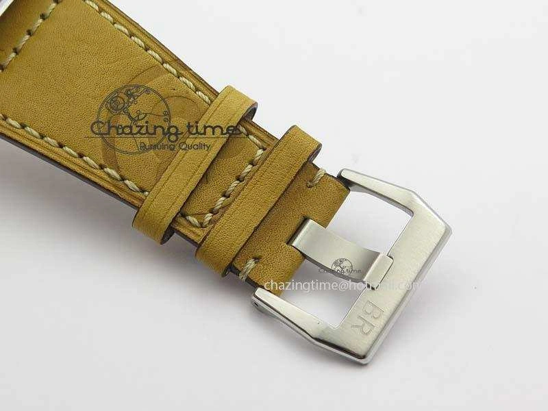 BR 03-92 SS Desert Type 42MM Gray Dial On Leather Strap MIYOTA 9015