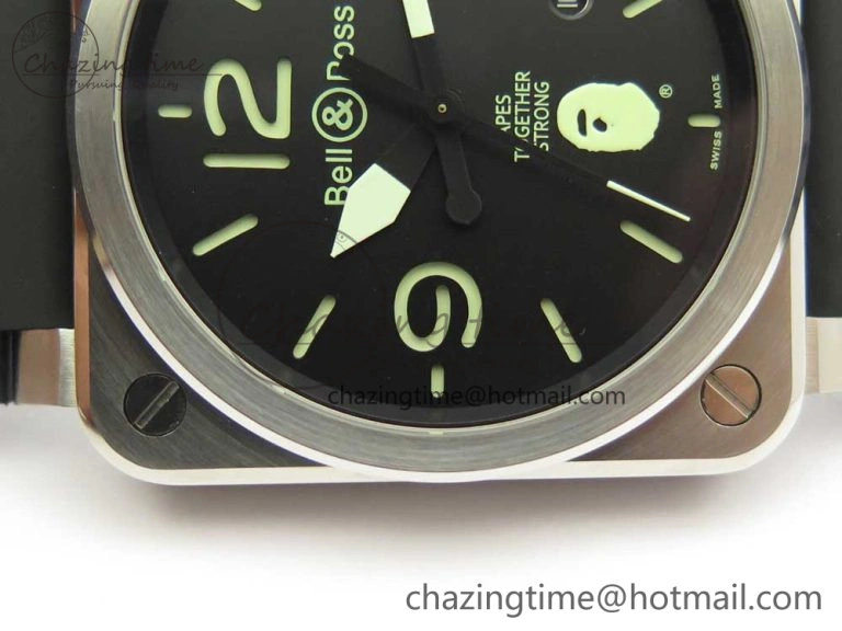 BR 03-92 Steel 1:1 Best Edition Black Apes Dial on Black Rubber Strap MIYOTA 9015 V3