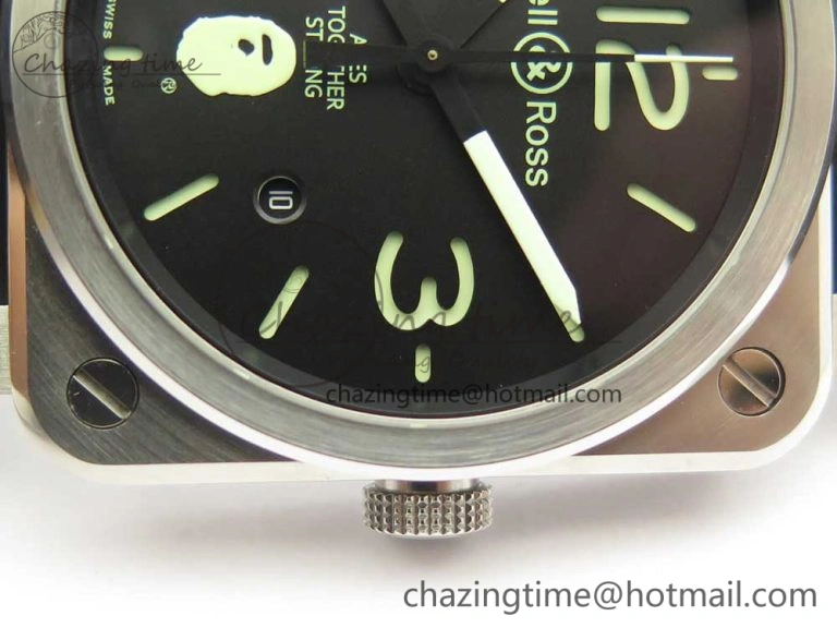 BR 03-92 Steel 1:1 Best Edition Black Apes Dial on Black Rubber Strap MIYOTA 9015 V3