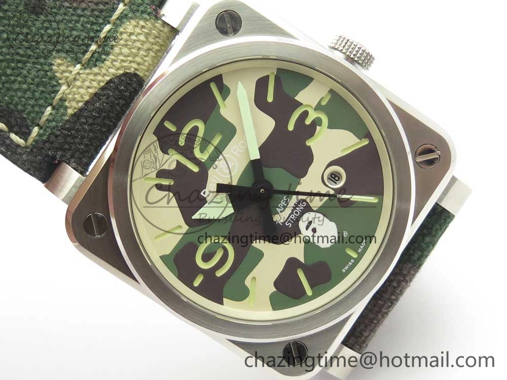 BR 03-92 Steel 1:1 Best Edition Camouflage Apes Dial on Camouflage Nylon Strap MIYOTA 9015 V3