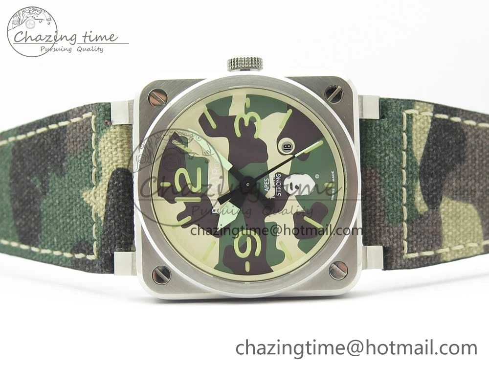 BR 03-92 Steel 1:1 Best Edition Camouflage Apes Dial on Camouflage Nylon Strap MIYOTA 9015 V3