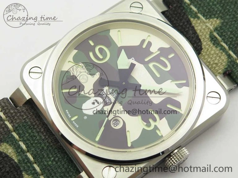 BR 03-92 Steel 1:1 Best Edition Camouflage Apes Dial on Camouflage Nylon Strap MIYOTA 9015 V3