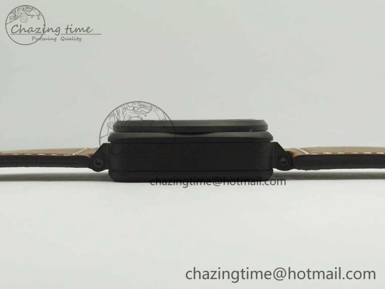 BR 03-94 Chrono PVD Black Dial Yellow Markers on Brown Leather Strap A7750 (Free Nylon Strap)